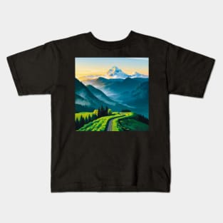 Winding Road to the Mountains Kids T-Shirt